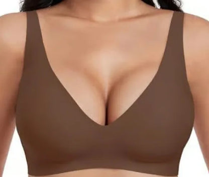 Omen'S Solid Underwear Wire Free Seamless Deep-V Full Cup Bra Comfortable Breathable Sexy Female Lingerie Топ Женский