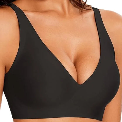 Omen'S Solid Underwear Wire Free Seamless Deep-V Full Cup Bra Comfortable Breathable Sexy Female Lingerie Топ Женский